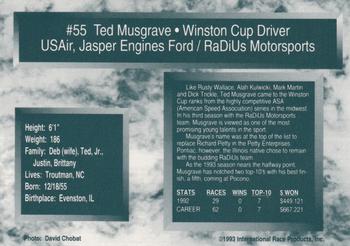 1993 Traks #55 Ted Musgrave Back
