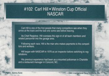 1993 Traks #102 Carl Hill Back