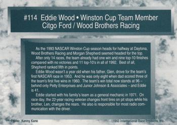 1993 Traks #114 Eddie Wood Back