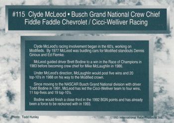 1993 Traks #115 Clyde McLeod Back