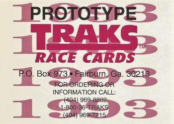 1993 Traks #NNO Jeff Gordon Back