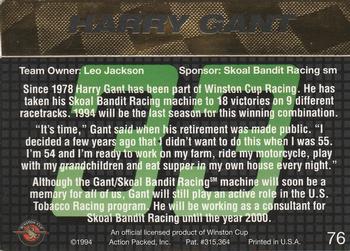 1994 Action Packed #76 Harry Gant Back