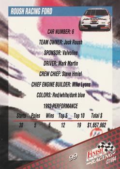 1994 Finish Line #99 Mark Martin's Car Back