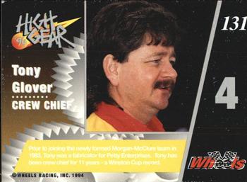 1994 Wheels High Gear #131 Tony Glover Back