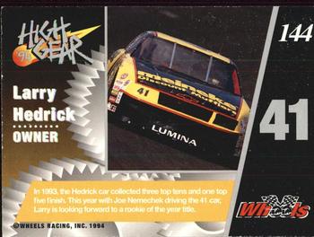 1994 Wheels High Gear #144 Larry Hedrick Back