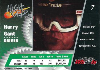 1994 Wheels High Gear #7 Harry Gant Back