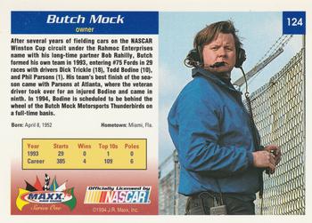 1994 Maxx #124 Butch Mock Back