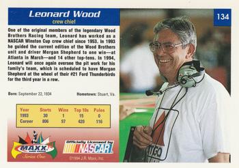 1994 Maxx #134 Leonard Wood Back