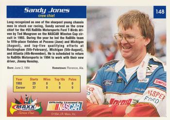 1994 Maxx #148 Sandy Jones Back