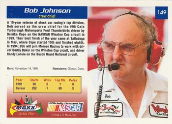 1994 Maxx #149 Bob Johnson Back