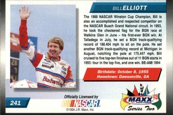 1994 Maxx #241 Bill Elliott Back