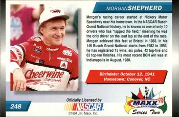 1994 Maxx #248 Morgan Shepherd Back