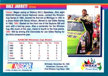 1994 Maxx Premier Series #18 Dale Jarrett Back