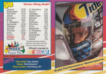1994 Maxx Premier Plus #59 Ricky Rudd's Car Back