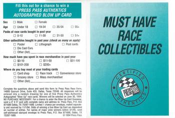 1994 Press Pass #NNO Must Have Race Collectibles Front