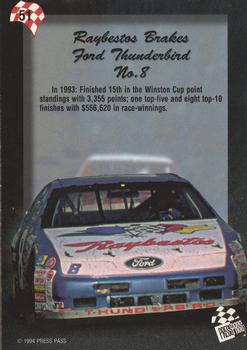 1994 Press Pass #51 Sterling Marlin's Car Back