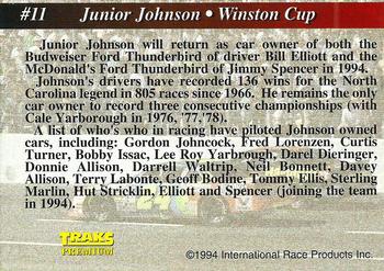 1994 Traks #11 Junior Johnson Back