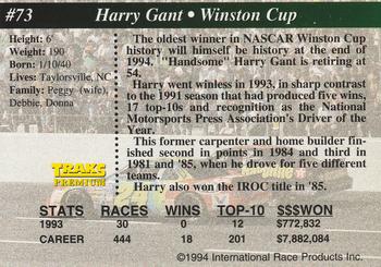 1994 Traks #73 Harry Gant Back