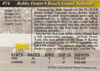 1994 Traks #74 Bobby Dotter Back