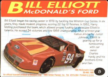 1995 Action Packed Winston Cup Preview #8 Bill Elliott Back
