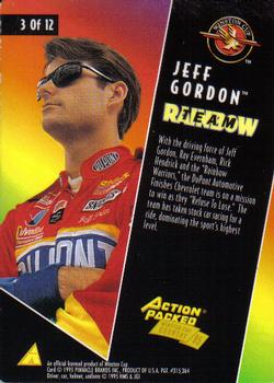 1995 Action Packed Winston Cup Country - Team Rainbow #3 Jeff Gordon w/Crew Back