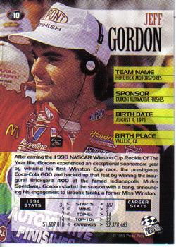 1995 Press Pass #10 Jeff Gordon Back