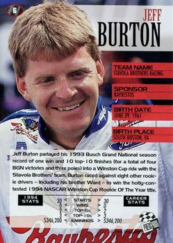 1995 Press Pass #6 Jeff Burton Back