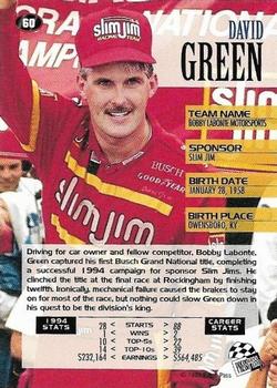 1995 Press Pass #60 David Green Back
