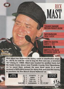 1995 Press Pass - Cup Chase #20 Rick Mast Back