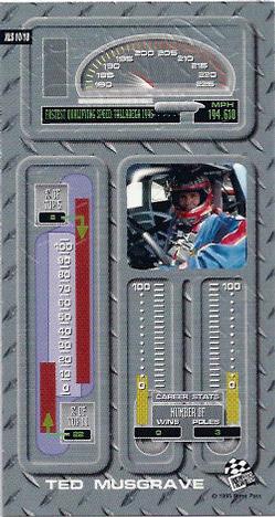 1995 Press Pass Optima XL - Stealth #XLS 10 Ted Musgrave Back