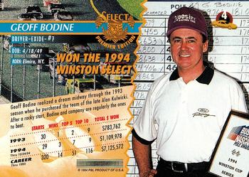 1995 Select #4 Geoff Bodine Back