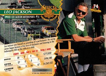 1995 Select #74 Leo Jackson Back