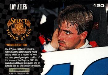 1995 Select #120 Loy Allen Jr. Back
