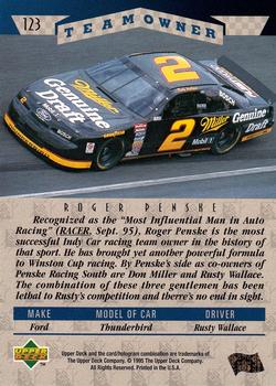 1995 SP #123 Roger Penske / Rusty Wallace Back