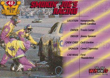 1995 Wheels Crown Jewels #48 Travis Carter Racing Back