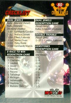 1995 Wheels Crown Jewels #80 Checklist: 74-80 and Inserts Back