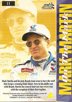 1996 Action Packed Credentials #11 Mark Martin Back