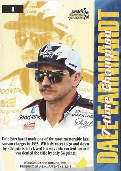 1996 Action Packed Credentials #8 Dale Earnhardt Back