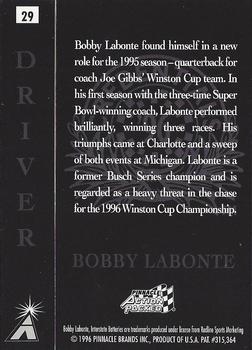 1996 Action Packed Credentials #29 Bobby Labonte Back
