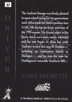 1996 Action Packed Credentials #37 John Andretti Back