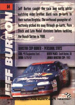1996 Finish Line #64 Jeff Burton Back