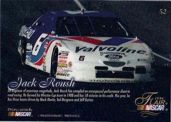 1996 Flair #52 Jack Roush Back