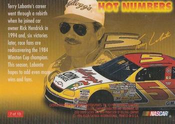 1996 Flair - Hot Numbers #7 Terry Labonte Back