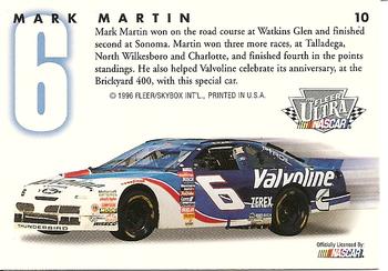 1996 Ultra #10 Mark Martin Back