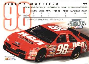 1996 Ultra #99 Jeremy Mayfield Back