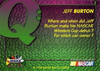 1996 Maxx #8 Jeff Burton Back