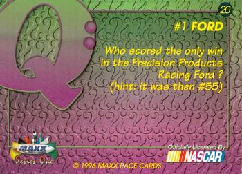 1996 Maxx #20 Precision Products Racing Back