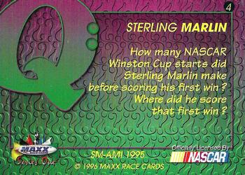 1996 Maxx #4 Sterling Marlin Back
