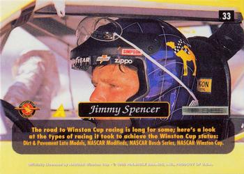 1996 Pinnacle Zenith #33 Jimmy Spencer Back