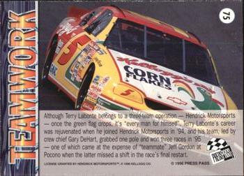 1996 Press Pass #75 Hendrick Motorsports Back